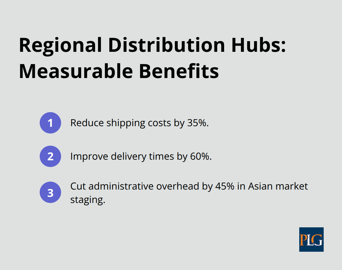 Key quantified benefits of establishing regional distribution hubs