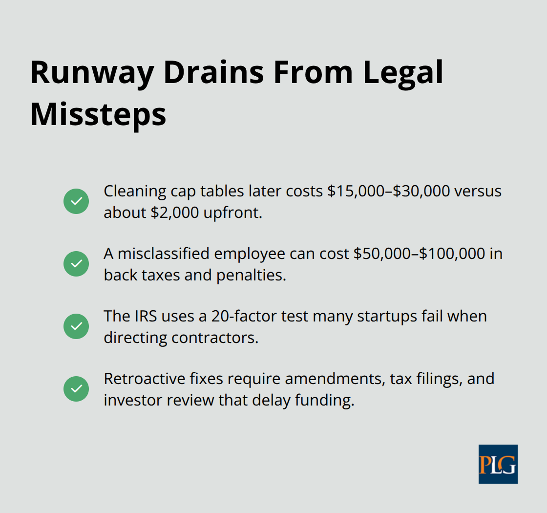 Costs and consequences of common startup legal mistakes - Outsourced general counsel startups