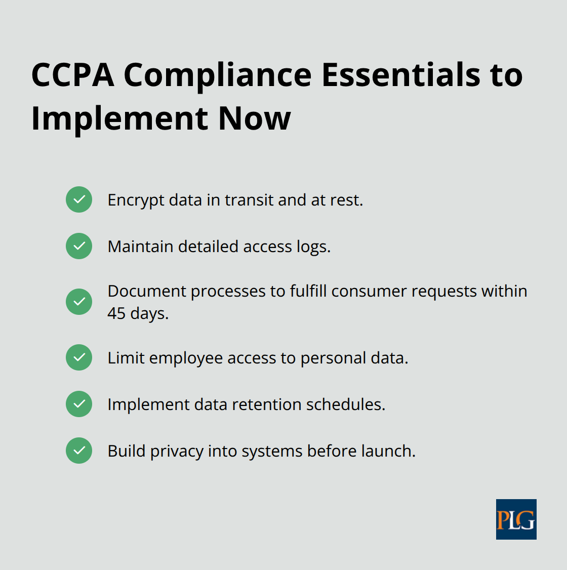 Checklist of essential CCPA controls and practices for tech companies. - Silicon Valley corporate law
